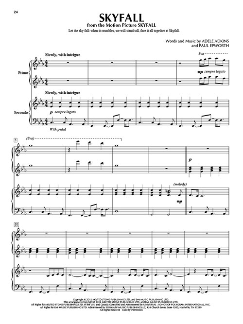 Partition Piano Skyfall Adele